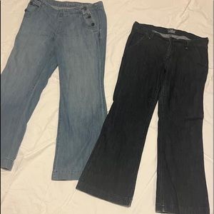 2 pair size 10 petite wide leg pants